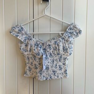 Garage Blue Floral Women's Top